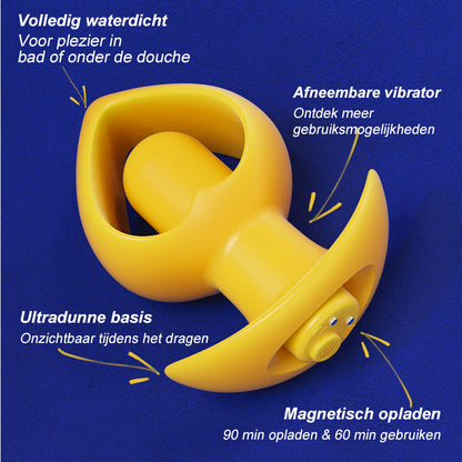 AcmeJoy Draagbare siliconen anale plug met vibratie, USB-oplaadbaar
