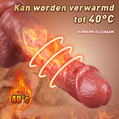 Dunk - 10-frequentie vibrerende, telescopische, waterdichte elektrische dildo met zuignap, verwarmd