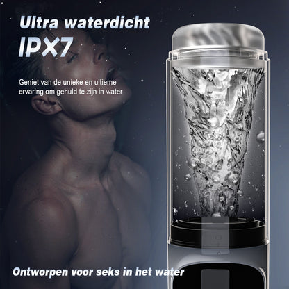 Vortex - 7 Zuigende Dubbele-Temperatuur SPA Boner Vergroter 7 Roterende 360° Massage Masturbator