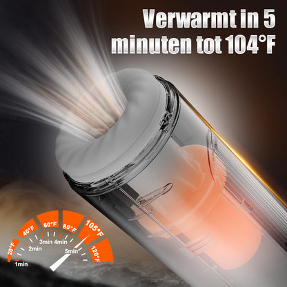 Saith - Draagbare 7 stuwende en vibrerende verwarmingsbeker voor vocale masturbatie