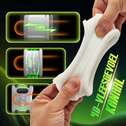 Raiden - Dubbele kop 7 trillingen 5 telescopische rotatie in de hand te houden pijpbeurt masturbatie-apparaat