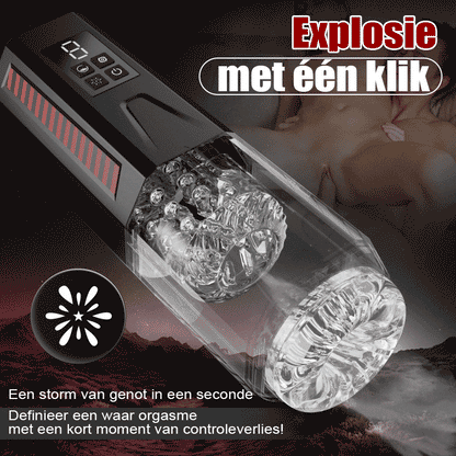 Mars - Orale Dominator 7 Vibrerend 7 Rekkend 7 Zwenkbaar 4-in-1 Masturbator met dubbele motor