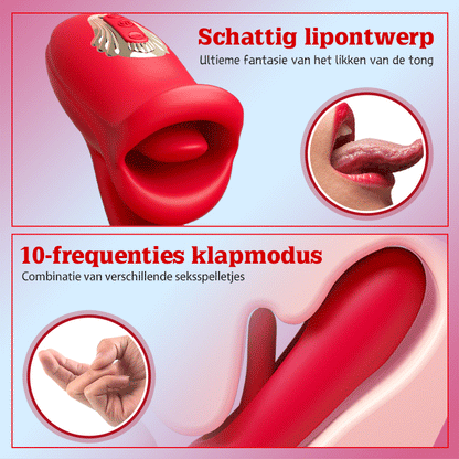 Bisou - G-spot klap vibrator met tonglikfunctie & vibrerende tong