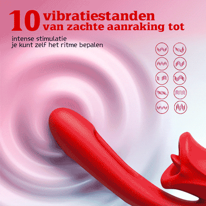 Bisou - G-spot klap vibrator met tonglikfunctie & vibrerende tong
