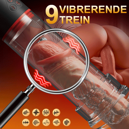 S-HANDE - 2 IN1 9 Vibratie 3 Zuigmodi Penispomp S-HANDE