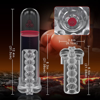 S-HANDE - 2 IN1 9 Vibratie 3 Zuigmodi Penispomp S-HANDE