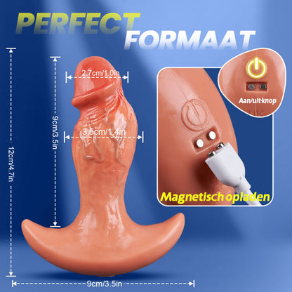 Levi – APP- & afstandsbediening-gestuurde 360° roterende vibrerende buttplug / anale dildo voor mannen en vrouwen