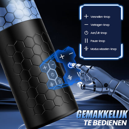 STORM - Bluesea 6 Bi-Directionele Duwende Rotatie Masturbator Met Zuigbasis