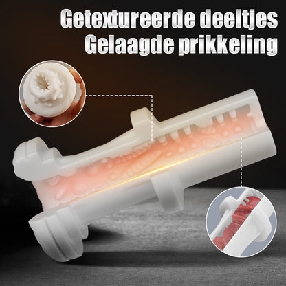 Saith - Draagbare 7 stuwende en vibrerende verwarmingsbeker voor vocale masturbatie