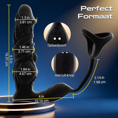 Leonidas - Upgrade snel stotende 6-in-1 prostaatmassager met afstandsbediening en APP