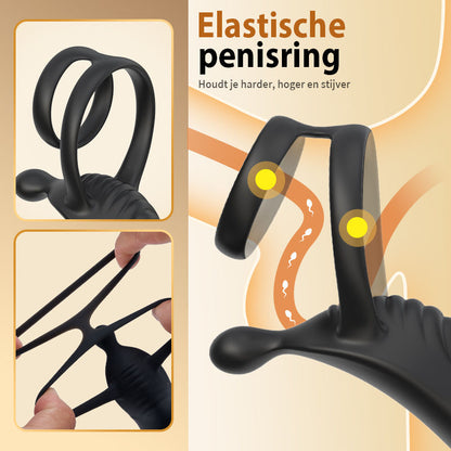 Cyclone - Prostaatmassager met dubbele ringen voor een verbeterde erectie-ervaring