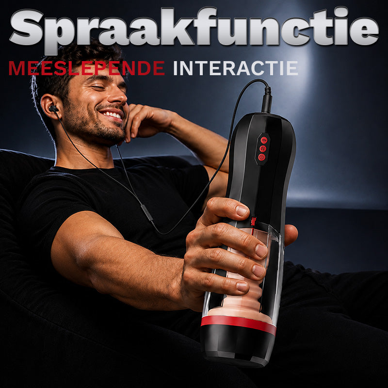 ROKA - 5 stuwstanden 10 vibraties zuigfunctie one-touch boost mannelijke masturbator voor progressieve stimulatie