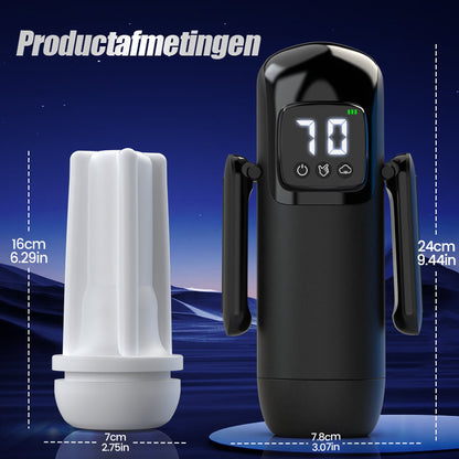 Phantom - 7 Zuigmodi 7 Vibraties Dubbele Handvatten Grote Granulaat Kanaaltextuur Mannelijke Masturbator