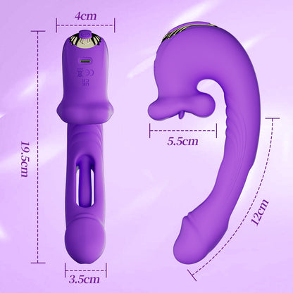 Isolde - Verbeterde Mondvormige Clitorisvibrator met Tonglikken, Fladderfunctie en G-spotstimulatie