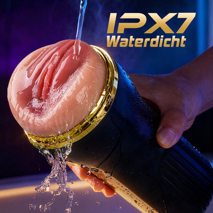 Captain - 5 Zuigen 10 Vibrerende Gesimuleerde Vagina Ingang Mannelijke Masturbatie Cups