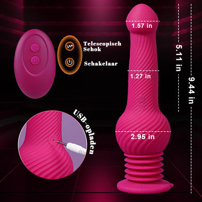 【Gratis verzending】Ethan -Knot Monster 3 Thrusting 10 Vibrerende 360° Swing Dildo 24cm
