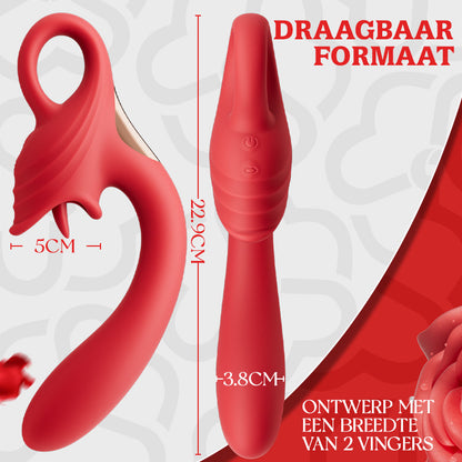 Trilfunctie met 7 vibratiefrequenties en tonglikfunctie, vingerringontwerp voor eenvoudig vasthouden