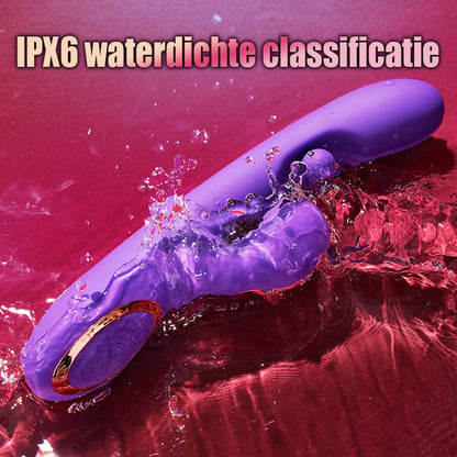 Tonglikkende clitorisstimulator G-spotvibrator met 360° rotatie en wrijfbal