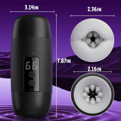 Selena - 8 Tonglikken en Klap Masturbator voor Mannen met 2 Vibratiemotoren en Massage Stroker