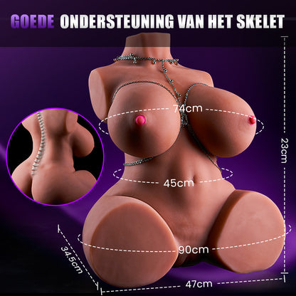 Kelly - Bruine tovenares vagina grote borsten en grote kont sekspop 10KG