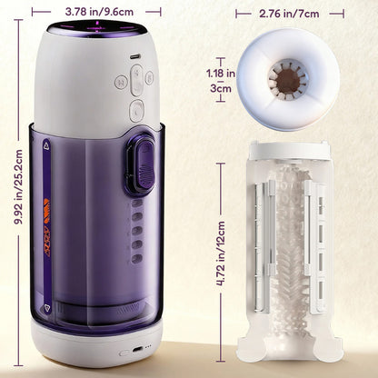 Vibedry - Verwarmbare Masturbator voor Mannen, 7-voudig telescopisch, 5 Vibratiestanden, App-gestuurd, Multifunctioneel