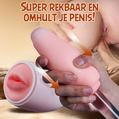 S-HANDE Realistische Orale Seks Draagbare Ei-vormige Handmatige Masturbator Thuis & Reizen Orgasme Metgezel