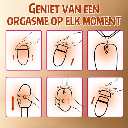 S-HANDE Realistische Orale Seks Draagbare Ei-vormige Handmatige Masturbator Thuis & Reizen Orgasme Metgezel