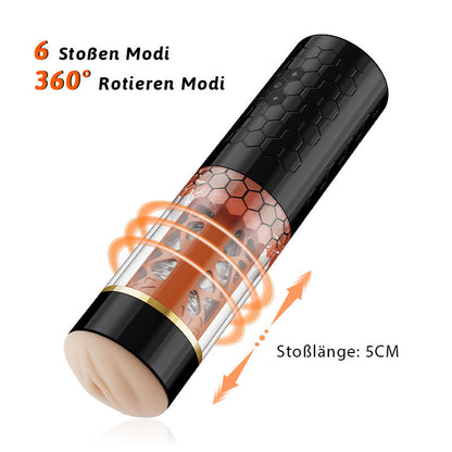 MASTER 6 Telescopische Roterende Handsfree Masturbatie Cup