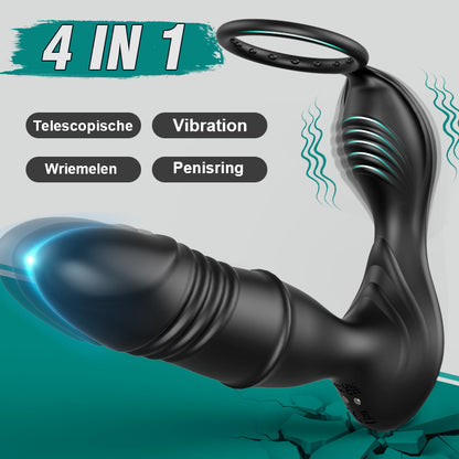 【HOT】Murphy-APP/Controller & 9-Telescopiche/Vibration & Penis Ring Lock Prostate Massager